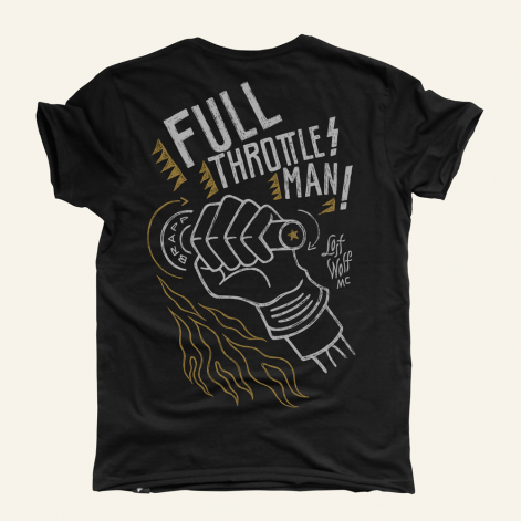 camiseta motero hombre Full Throttle negra