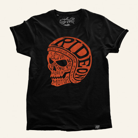 camiseta motera con calavera RideOn