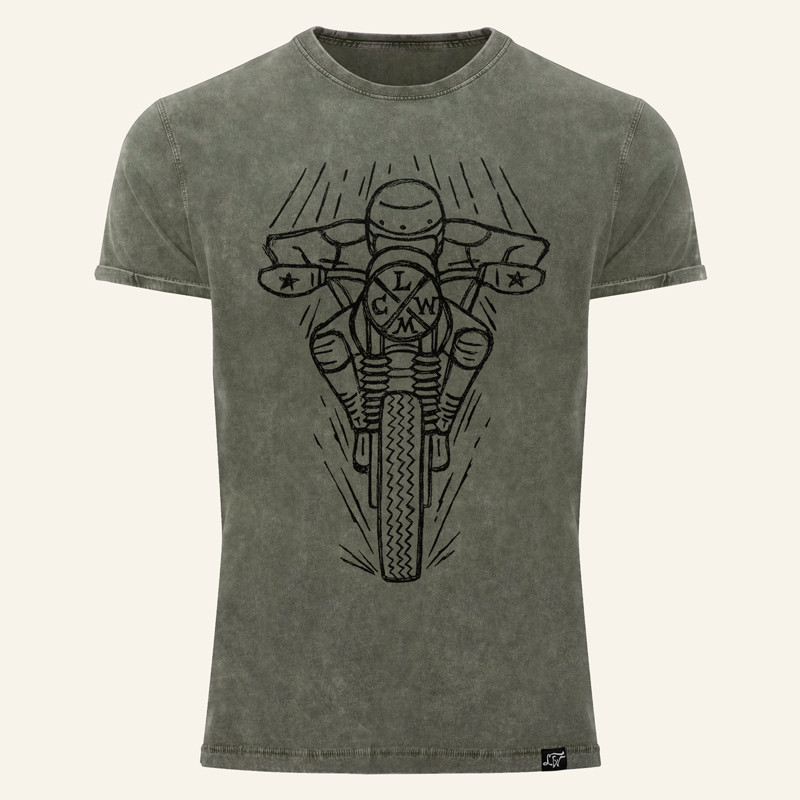 Camiseta para hombre motera RACER militar