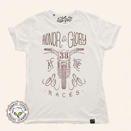 HONOR & GLORY camiseta motero color crudo