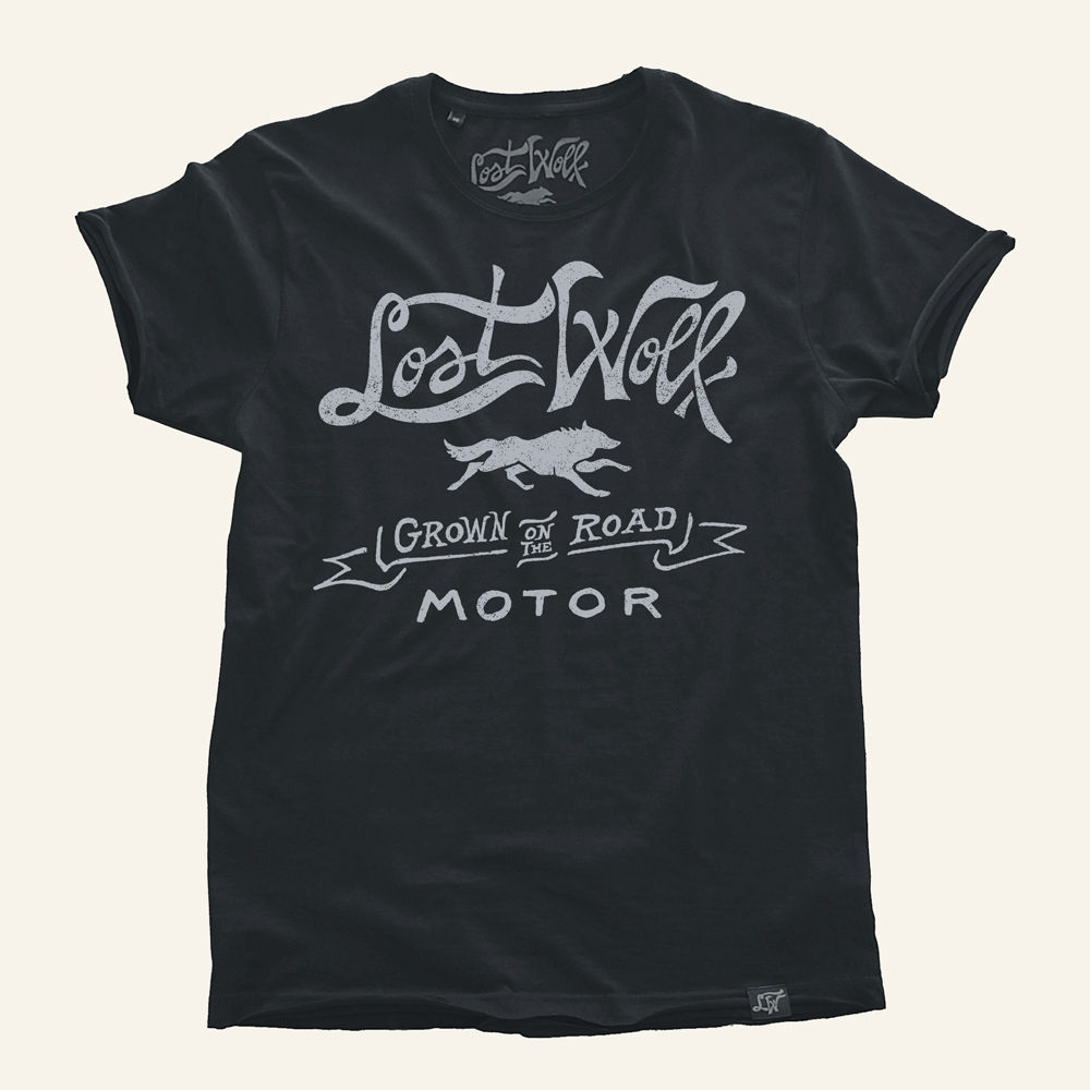 Camiseta Grown on the Road de Lost Wolf para moteros