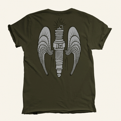 camiseta motero Splug Wings verde