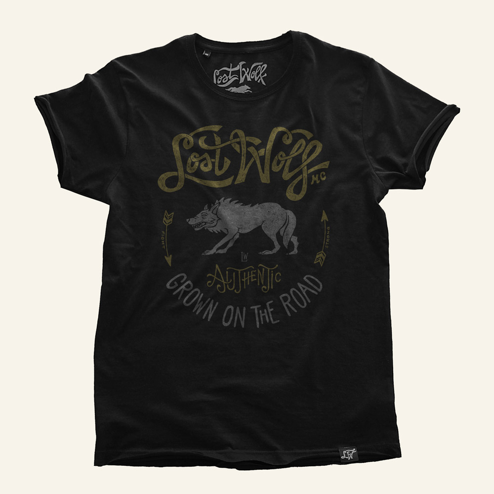 camiseta motero Lost Wolf Authentic