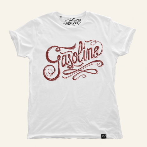 camisetas moteras Gasoline blanca