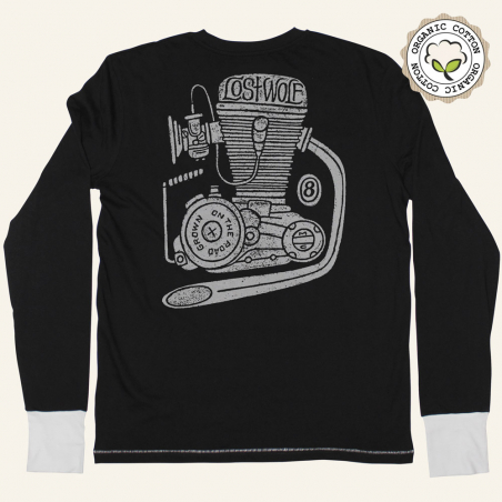 Camiseta motera manga larga para hombre ENGINE color negro