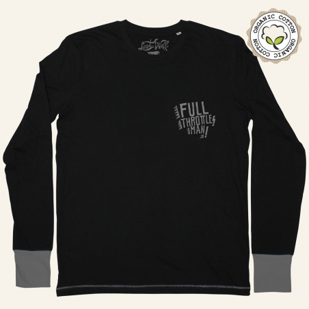 Sudaderas moteras para hombre FULL THROTTLE color negro delante