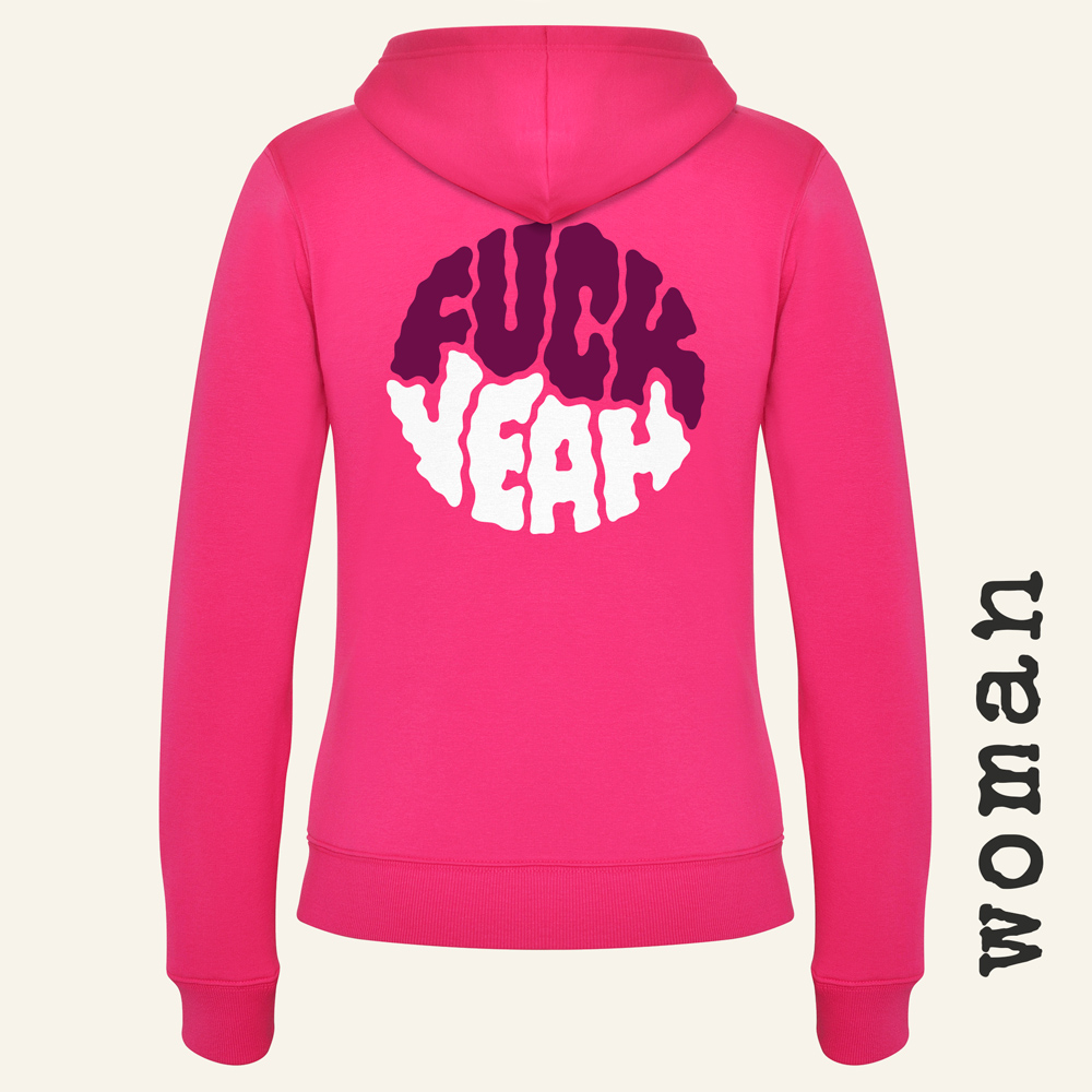 chaqueta motera FUCK YEAH woman para mujer de color rosa