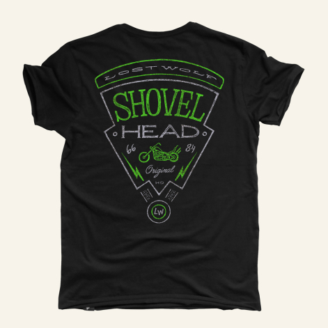 Camiseta motera SHOVELHEAD acid green de Lost Wolf®