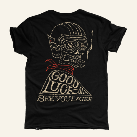 Camiseta motera GOOD LUCK & SEE YOU LATER de Lost Wolf®